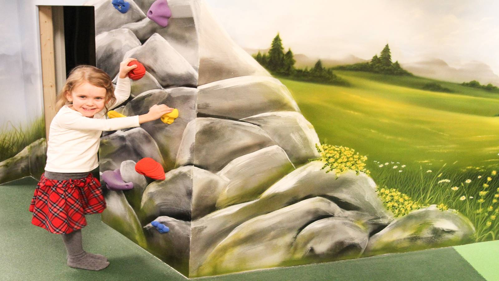 Boulderwand im Hotel